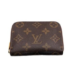 Authentic LOUIS VUITTON LV Monogram Leather Zippy Coin Purse Clutch Wallet